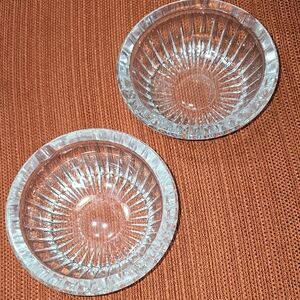 Val St Lambert Crystal Ashtray Set